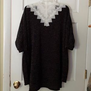 Open front, lace back cardigan